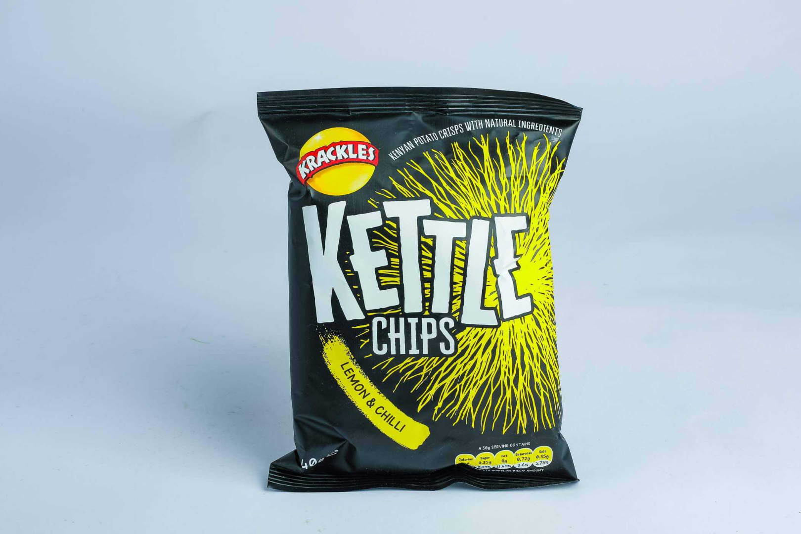 KRACKLES KETTLE CHIPS LEMON & CHILLI 40G